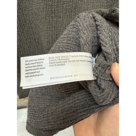 Eileen Fisher Textured Cotton‎ Ripple Round Neck Top In Seaweed Size Medium $248 - Picture 6 of 9